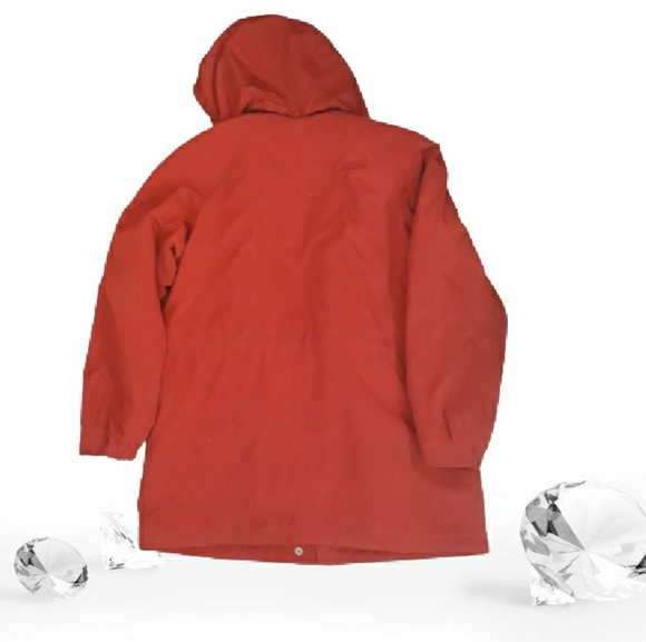 Nautica Women's Red Hooded Winter Jacket - Size Medium Fleece Lined Jacket - Picture 11 of 11